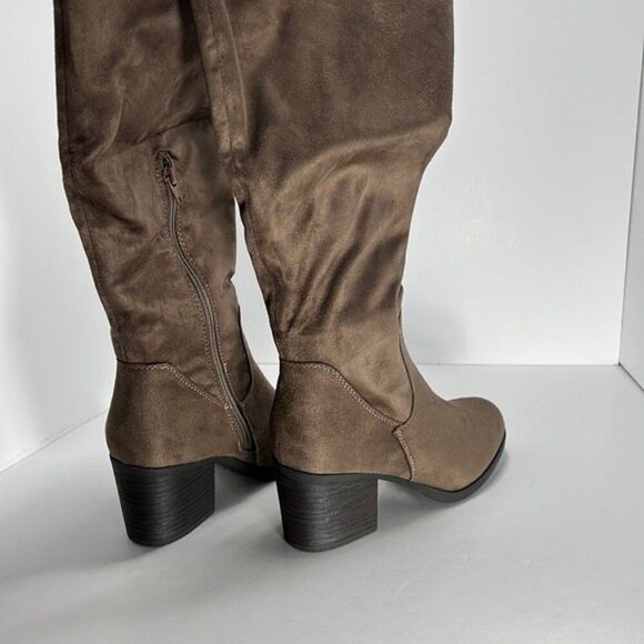 Journee Collection Sana Taupe Over the Knee Boots size 9 - Picture 2 of 10
